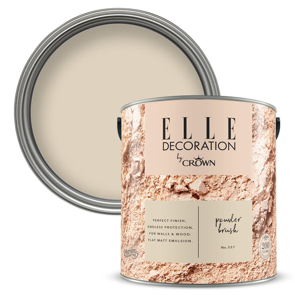 Elle Decoration By Crown 2.5L Flat Matt Emulsion Paint - Powder Brush No 557