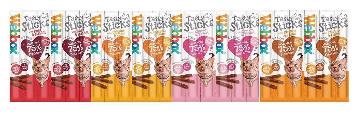 Webbox Cats Delight Tasty Sticks Chews Treats Variety Pack 12 x 6 (72 Sticks)