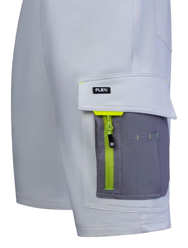 Flex Workwear Shorts White/ Grey ALL SIZES