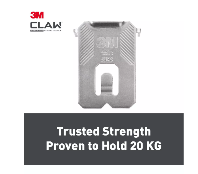 3M Claw Plasterboard Picture Hanging Wall Hooks | 2 Pack | Upto 20kg.