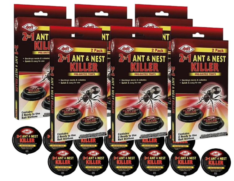 Doff Power Up Ant Killer Bait Station | Pre-Baited Traps | 1 x 2 Pack