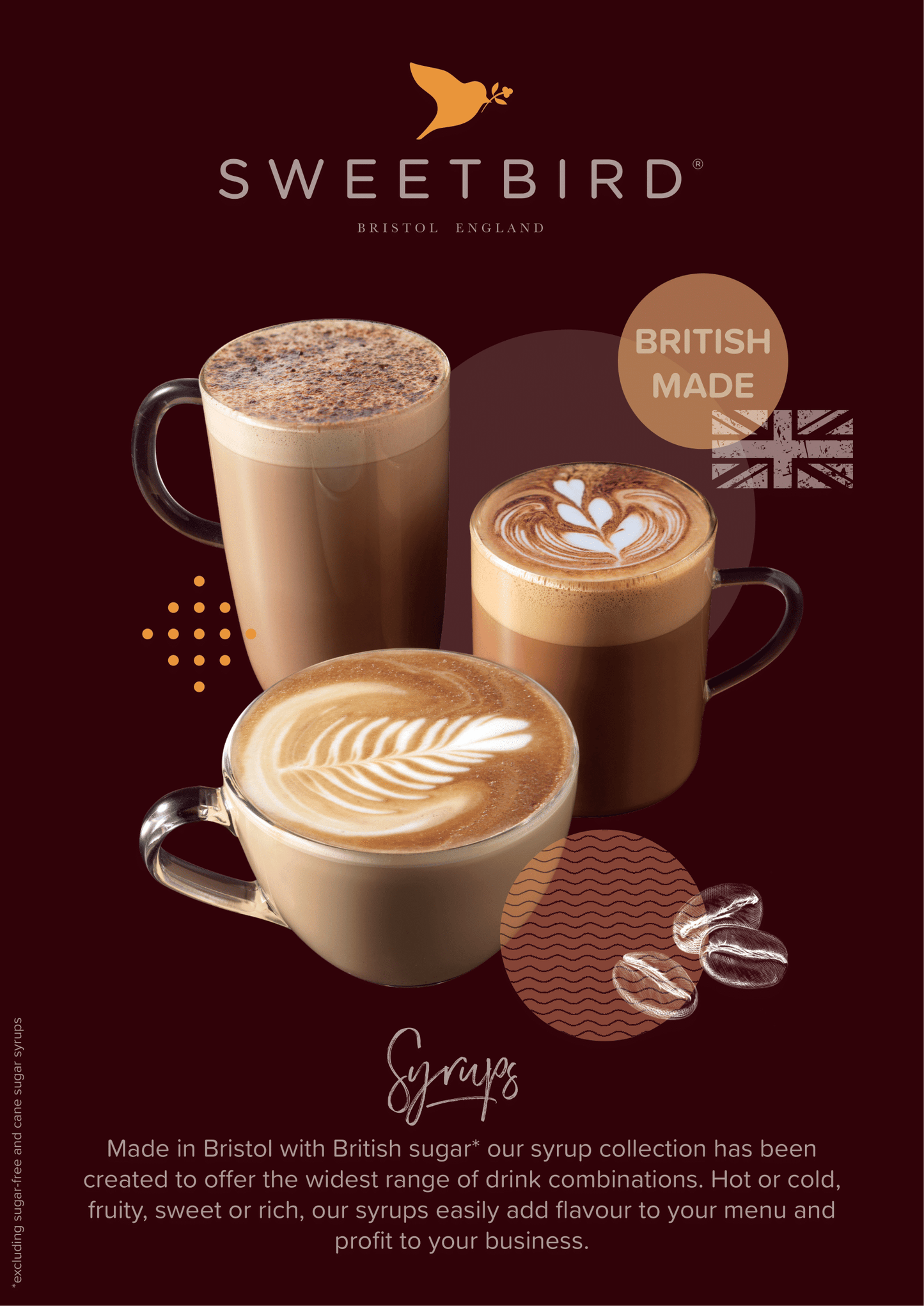 Sweetbird Amaretto Coffee Syrup 1 litre (Plastic)