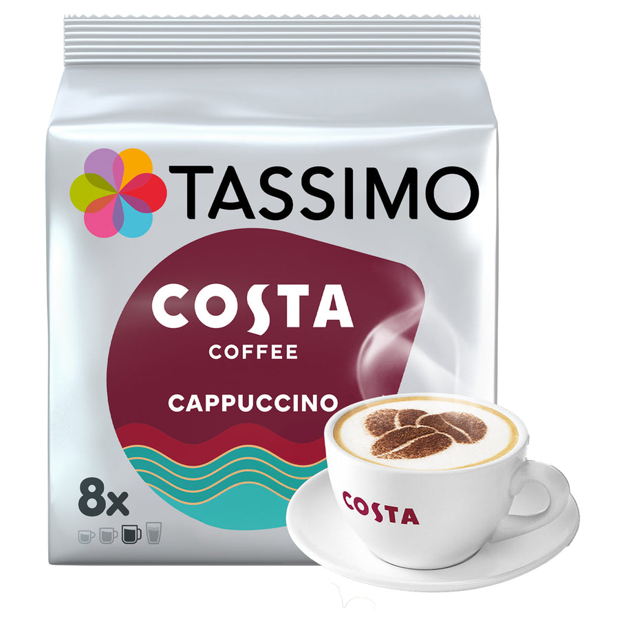 Tassimo Costa Cappuccino Coffee Capsules (16/8 Pods/Drinks)