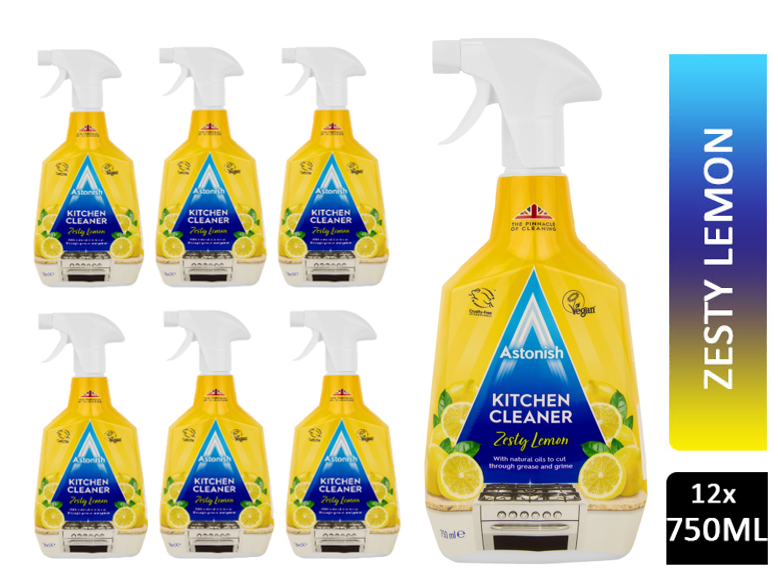 Astonish Kitchen Cleaner, Vegan And Cruelty Free And Blended With Natural Oils, 750ml, Zesty Lemon - UK BUSINESS SUPPLIES
