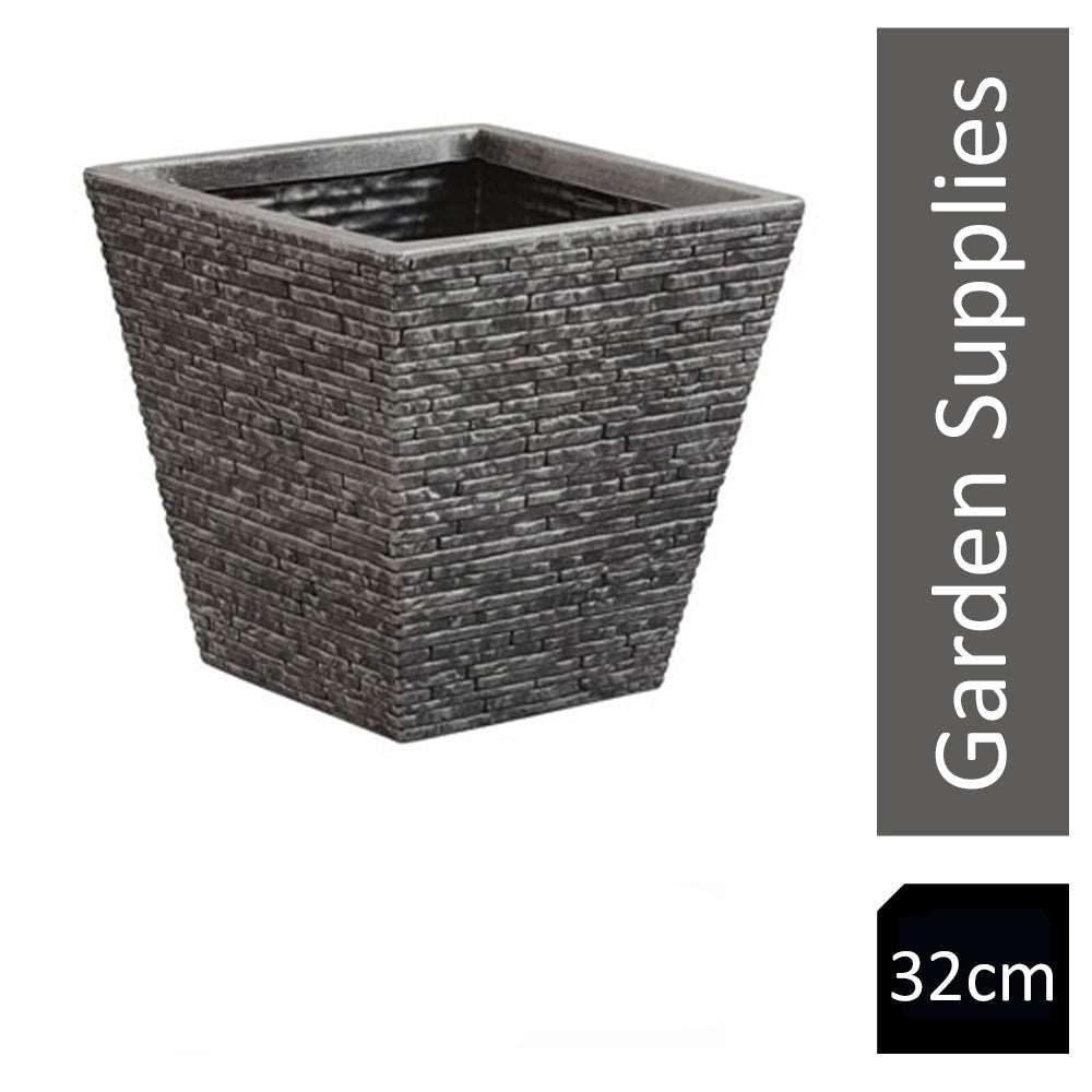 Strata Slate Pewter 32cm Short Planter