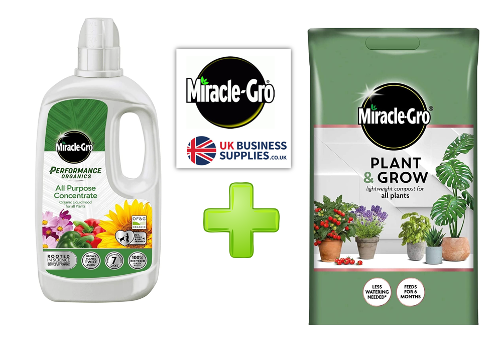 Miracle-Gro Twin pack Offer 6L Plant & Grow Compost & AP Organic Plant Food 1L