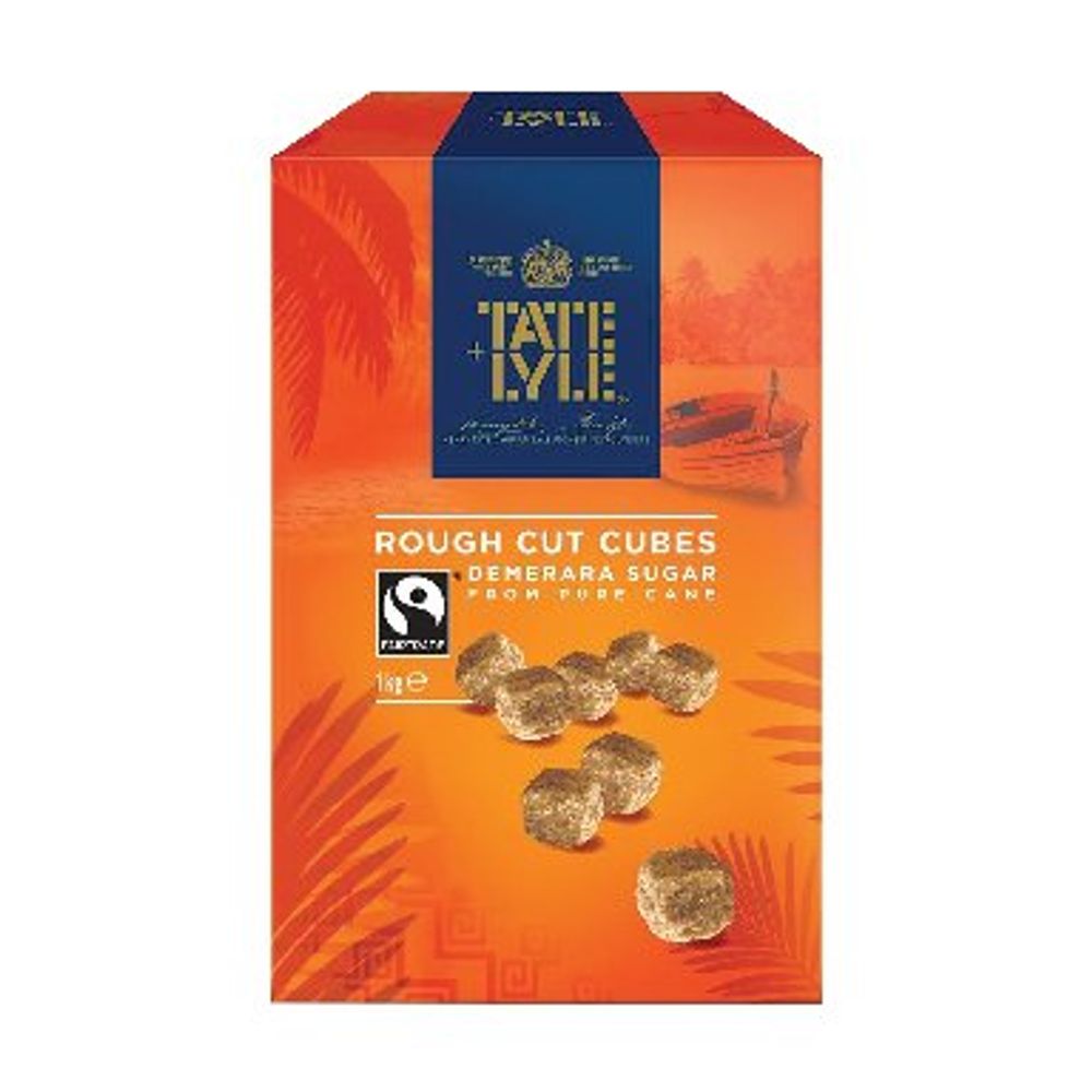 Tate + Lyle Rough Cut Fairtrade Demerara Sugar Cubes 1kg - UK BUSINESS SUPPLIES