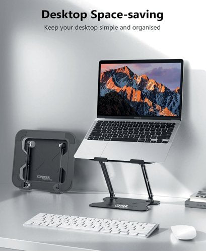 Contour Ergonomics Adjustable Metal Laptop Stand For Laptops Up To 17 Inches Black CE10136
