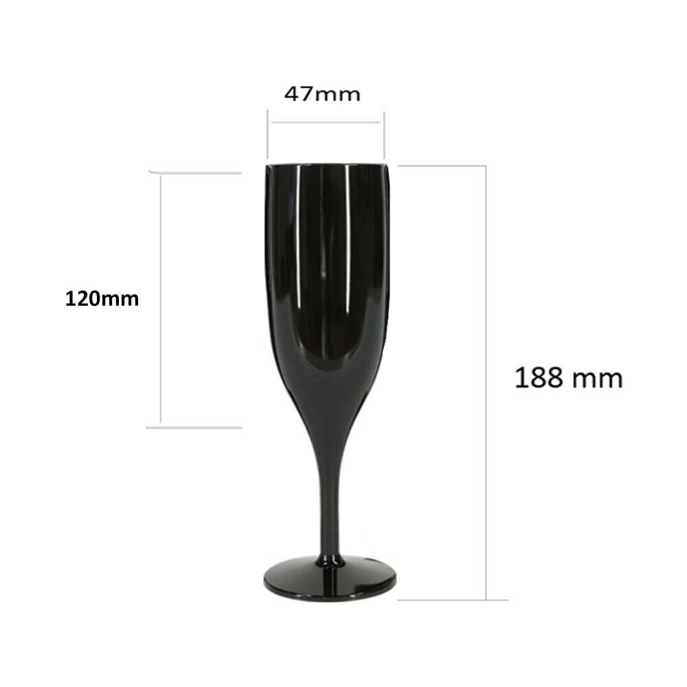 Belgravia Black Plastic Champagne Flutes Pack 6’s (3320) - UK BUSINESS SUPPLIES