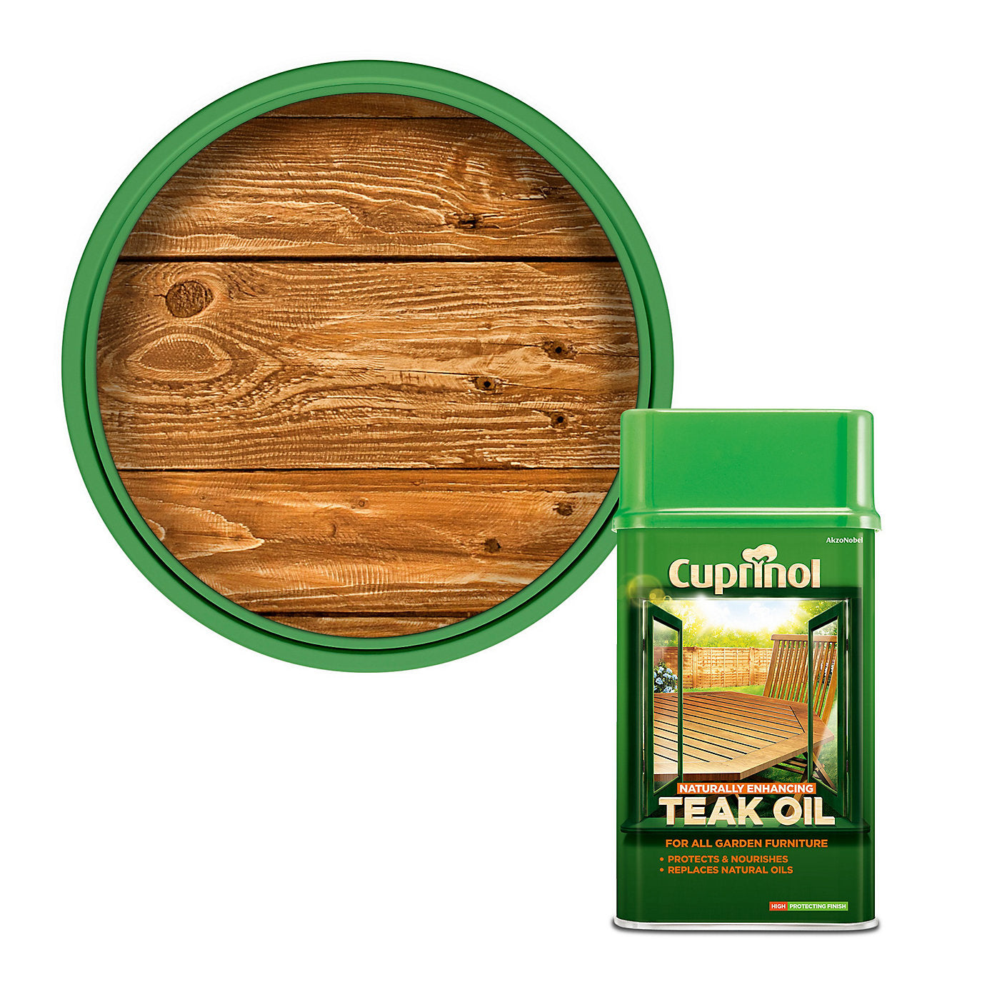 Cuprinol Garden Furniture Teak Oil | Clear | 1 Litre Tin | 2 x 1L Bundle