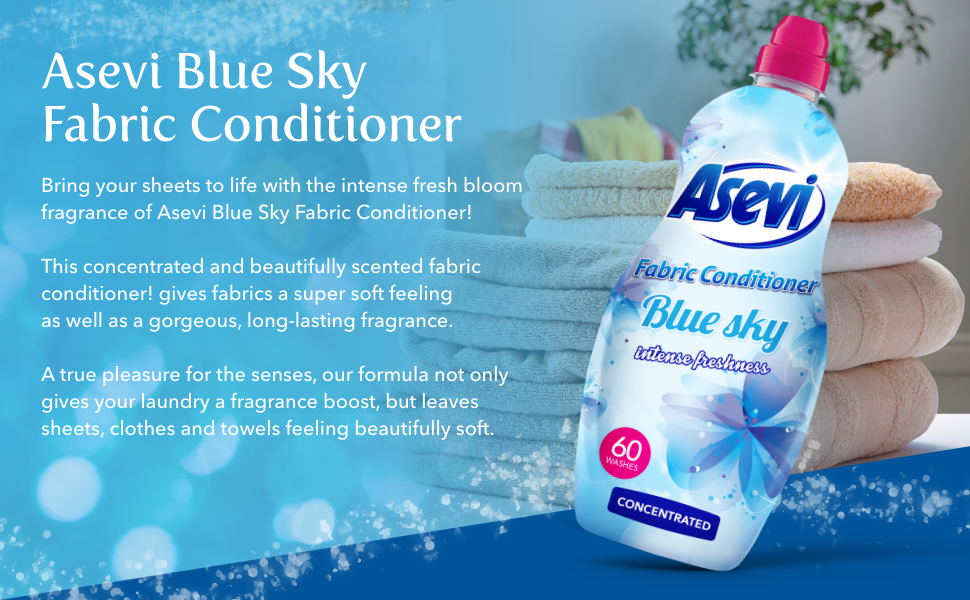 Asevi Fabric Conditioner & Softener Concentrate, 1380ML, 60W, BLUE SKY