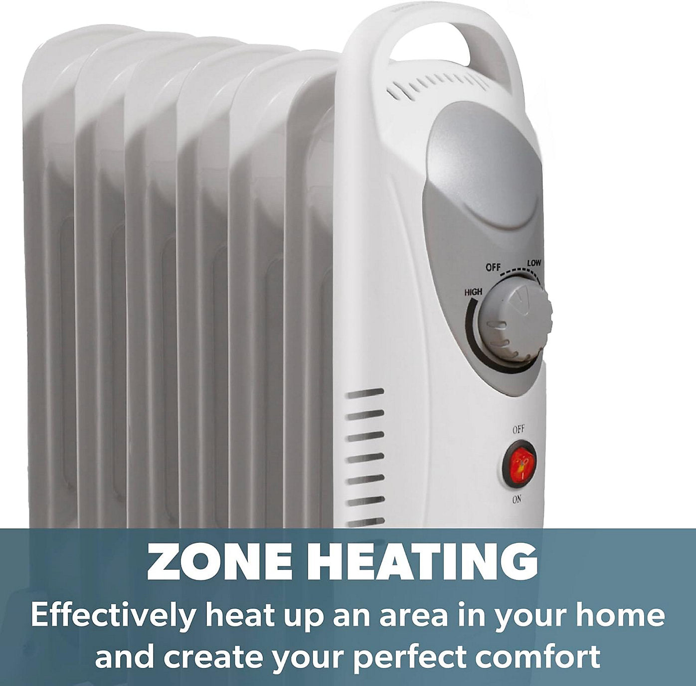 Daewoo Mini Oil Filled Radiator 800W 6-Fin Portable Heater White