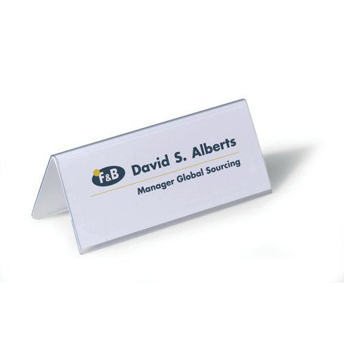 Durable Table Place Name Holder 61x150mm Clear (Pack of 25) 8050