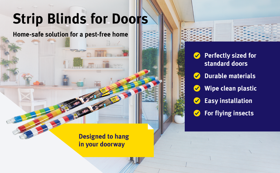 Coloured PVC Strip Blind Fly Door Curtain Indoor Flying Insect Screen 90cm x 2m