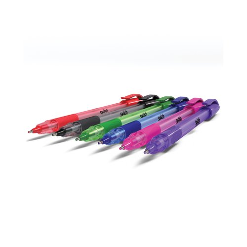 Swash Triangular Ballpoint Pens Rubber-Grip Purple (Pack of 40) + 3 Free Green BBT40PUR