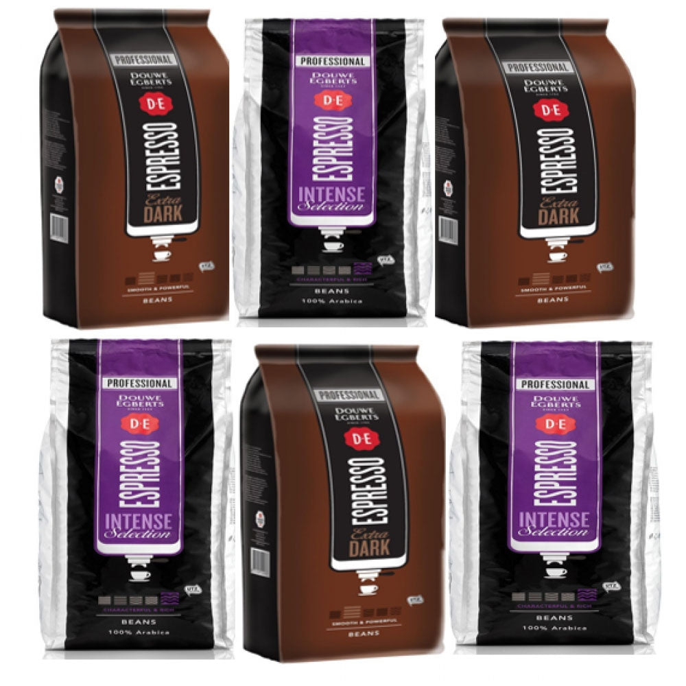 Douwe Egbert 6 x 1kg Mixed {3 x Intense Roast,3 x Dark Roast} "Offer Pack"