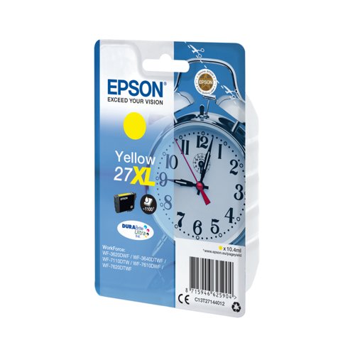 Epson 27XL Alarm Clock DURABrite Ultra Ink Cartridge High Yield Yellow C13T27144012