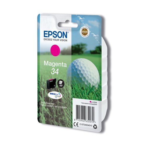 Epson 34 Golf Ball DURABrite Ultra Ink Cartridge Magenta C13T34634010