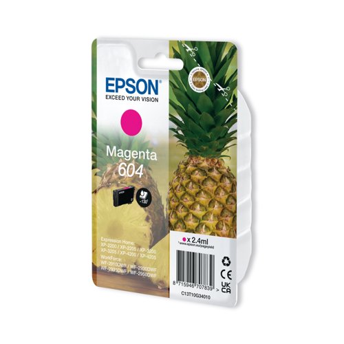 Epson 604 Pineapple Ink Cartridge Magenta C13T10G34010