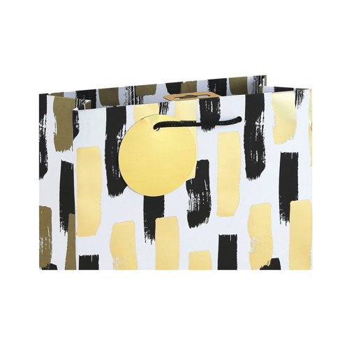 Mono Paint Strokes Gift Bag Large White Pack of 12 37010-2C