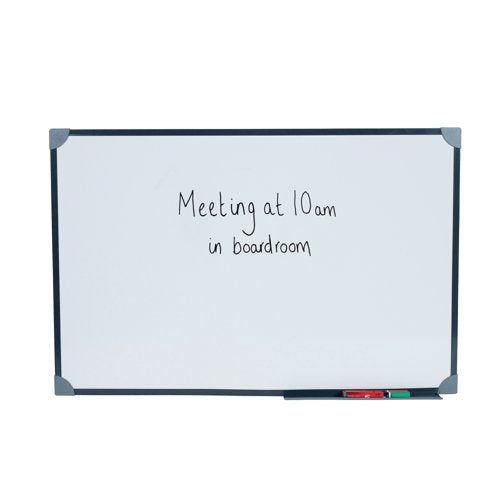 5 Star Magnetic Drywipe Board Steel Trim with Fixing Kit and Detachable Pen Tray 900x600mm 424119