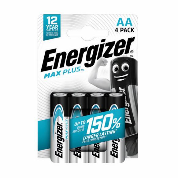 Energizer Max Plus AA Alkaline Batteries (Pack 4) - E301323602
