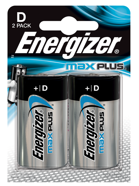 Energizer Max Plus D Alkaline Batteries (Pack 2) - E301323902