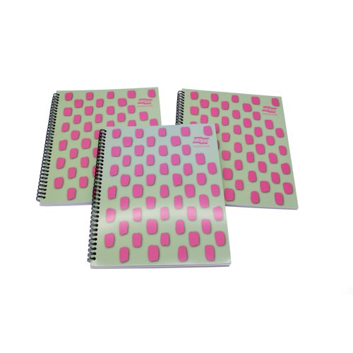 Europa Splash Notebooks 160 Lined Pages A4+ Pink Cover (Pack of 3) EU1503Z