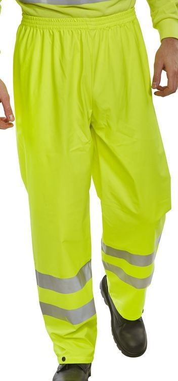 Hi Visibility Pull Over Trousers YELLOW {All Sizes}