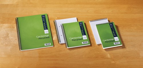 Cambridge Recycled Ruled Wirebound Notebook 200 Pages A4+ (Pack of 3) 100080423