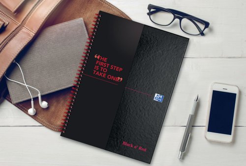 Black n' Red Wirebound Ruled Hardback Notebook A4 (Pack of 5) 100103711