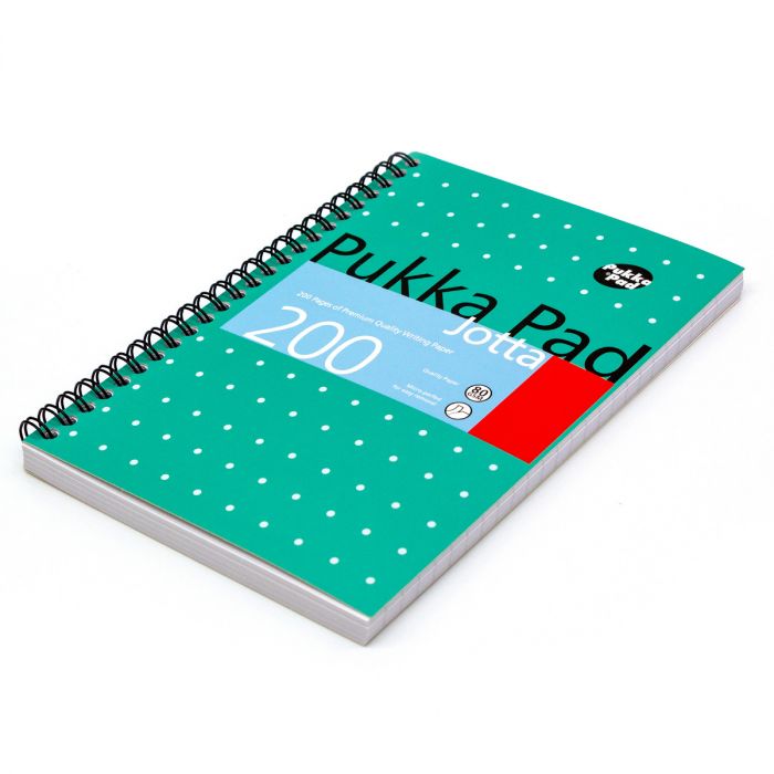 Pukka Pad Ruled Wirebound Metallic Jotta Notebook 200 Pages A5 (Pack of 3) JM021