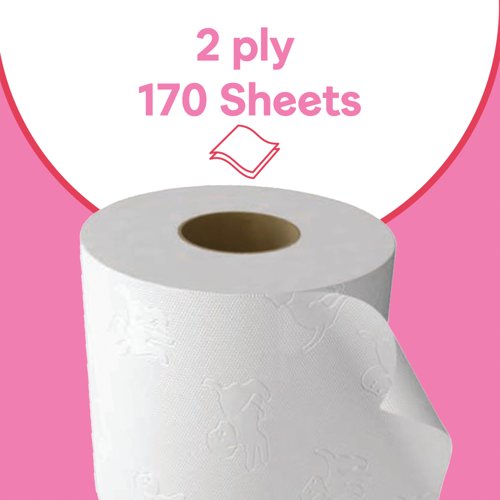 Andrex Family Toilet Roll 2-Ply 170 Sheets per Roll Pack of 24 4978918
