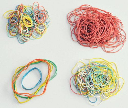 Q-Connect X-Band Rubber Bands 100x11mm Assorted Colours 100g KF14679