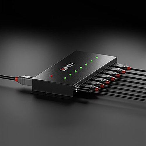 Lindy 7 Port USB 3.0 Metal Hub Black 43128