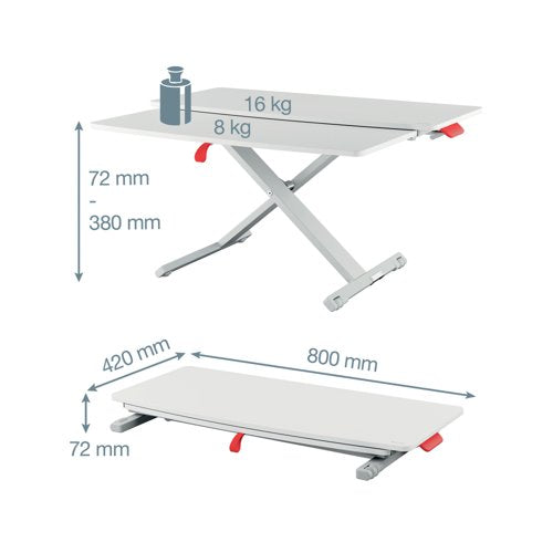 Leitz Ergo Cosy Standing Desk Converter With Sliding Tray 65320085