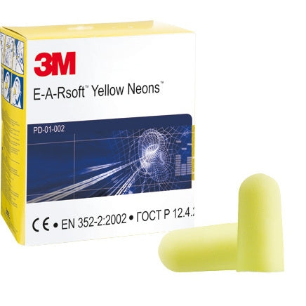 E.A.R Neons Yellow Ear Plugs Pack 250's {3MES01001} - UK BUSINESS SUPPLIES