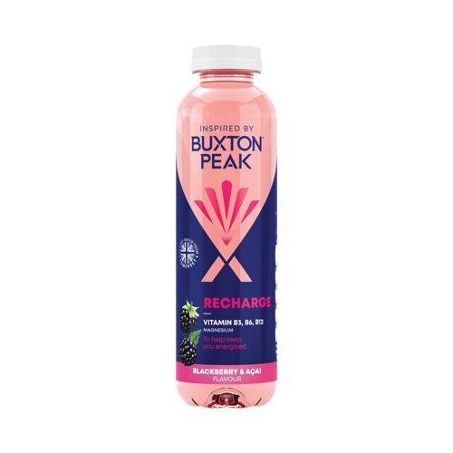 Buxton Peak Recharge Blackberry + Acai Water 400ml Pack of 12 13430176