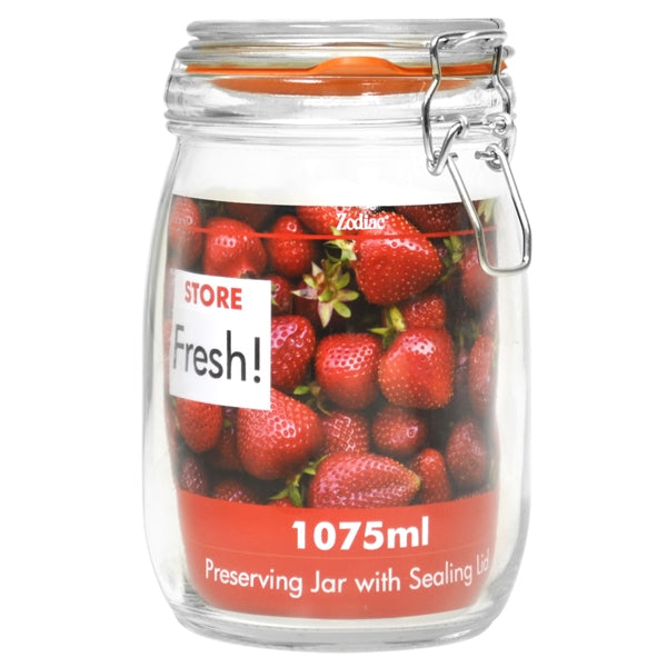 Store Fresh Cliptop Glass Preserving Jar 1075ml