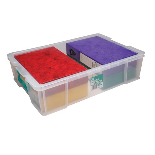 Storestack 37 Litre Storage Box W680Xd440Xh170mm Clear RB75899