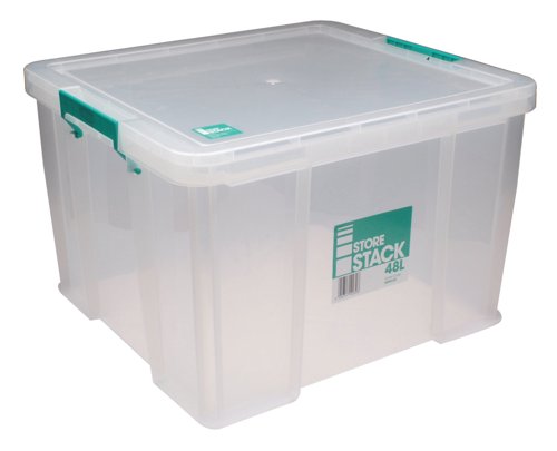 Storestack 48 Litre Storage Box W490Xd440Xh320Mm Clear RB90125