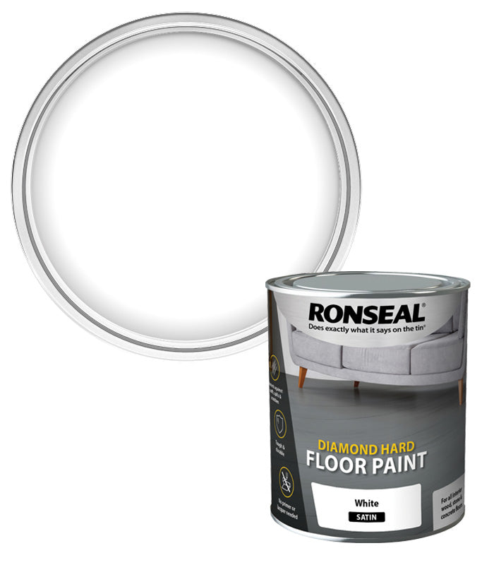 Ronseal Diamond Hard Floor Paint White 750Ml
