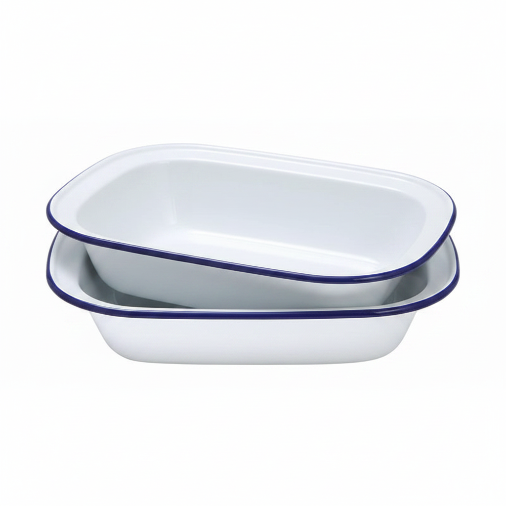 Falcon Enamel Oblong Pie Dish | Blue and White | 26cm