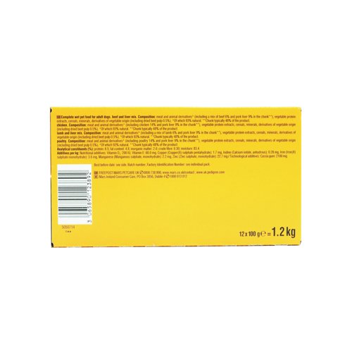 Pedigree Adult Wet Dog Food in Jelly Mixed Selection 100g Pouches (Pack of 12) 545402