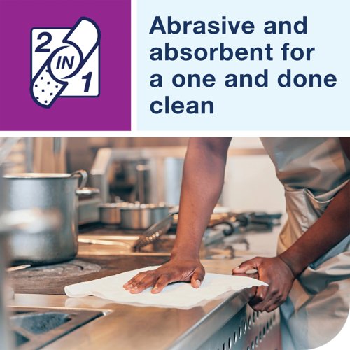 Tork 2 in 1 Scouring and Cleaning Cloth White 450150 (Pack of 360)