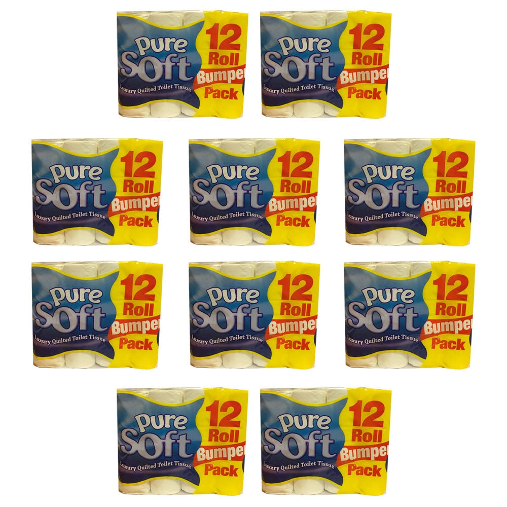 Pure Soft Luxury Quilted Toilet Rolls (Pack of 120) BULK OFFER