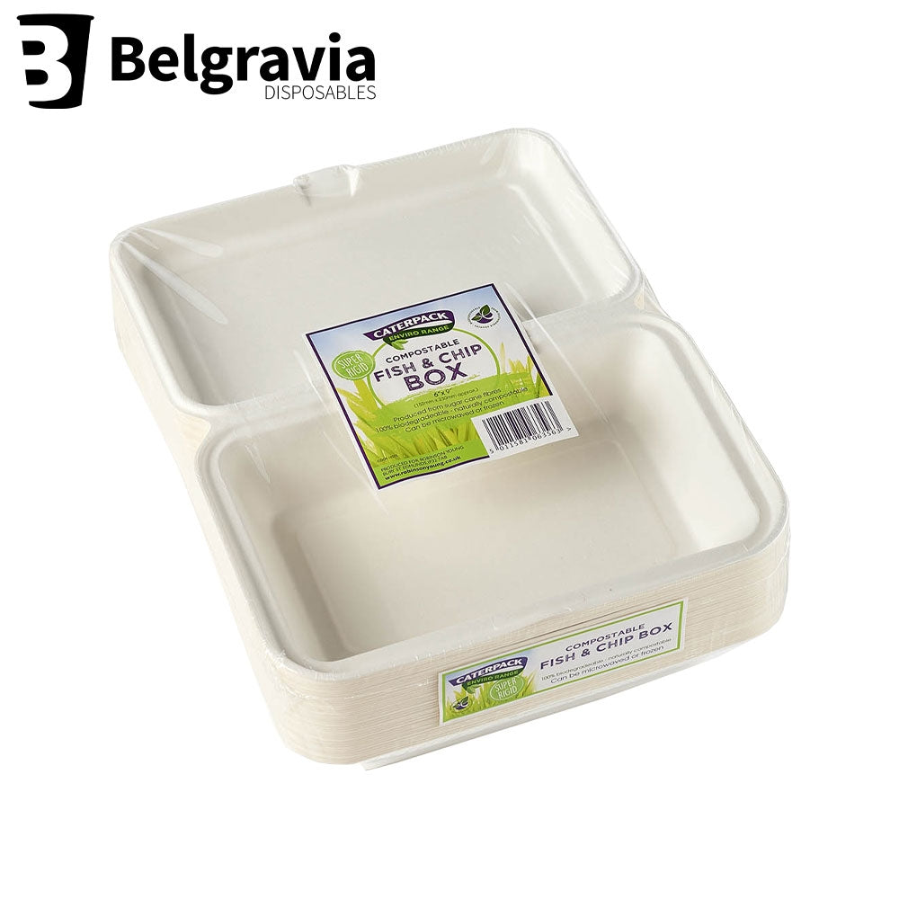 Belgravia Bio Caterpack 6x9inch Fish Chip Boxes Pack 50's