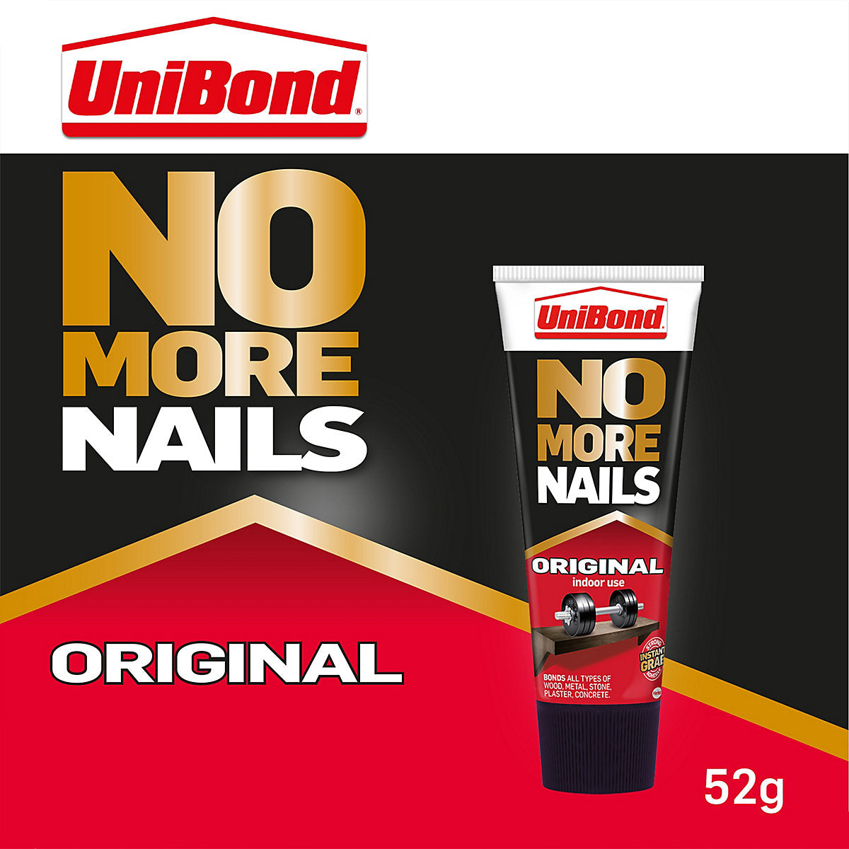 Unibond 1430100 No More Nails Original Mini Tube - 52 G, White