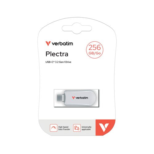Verbatim Plectra USB-C Flash Drive 256GB White 30230