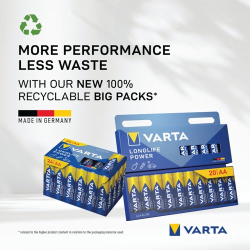 Varta Longlife Power AA Battery (Pack of 40) 04906121194